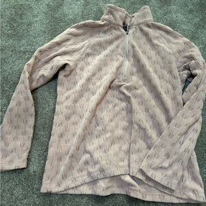 Eddie Bauer tall small fleece half zip sweater sweatshirt pink light pink GUC